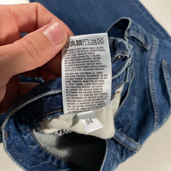 J.W.Anderson x Uniqlo Wide Leg Cropped Medium Wash Blue Jeans mens size 32x25.5 - Picture 5 of 9